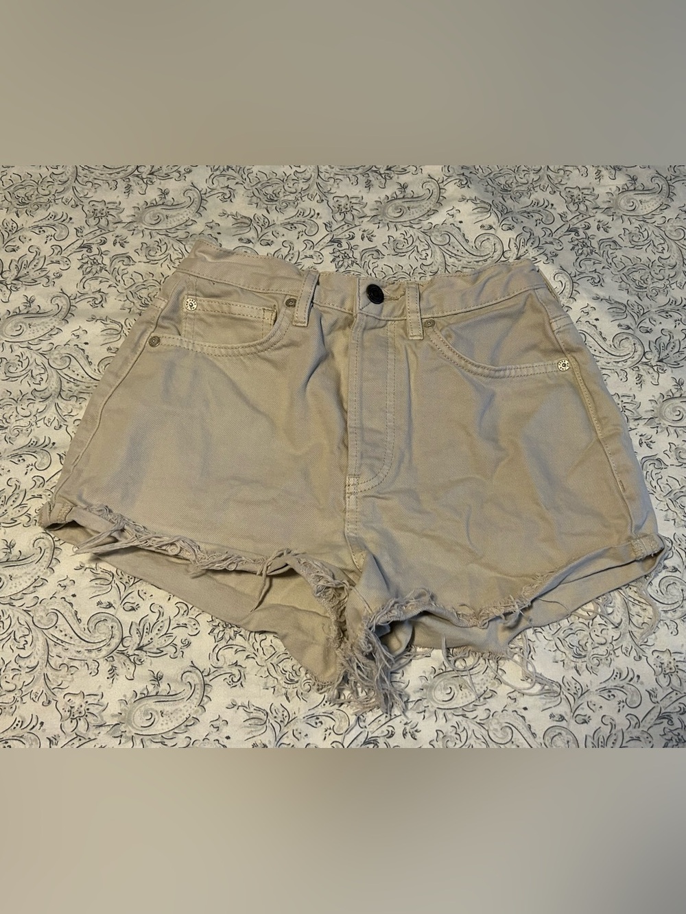 We The Free High-Rise Beige Denim Women's Shorts Size 25